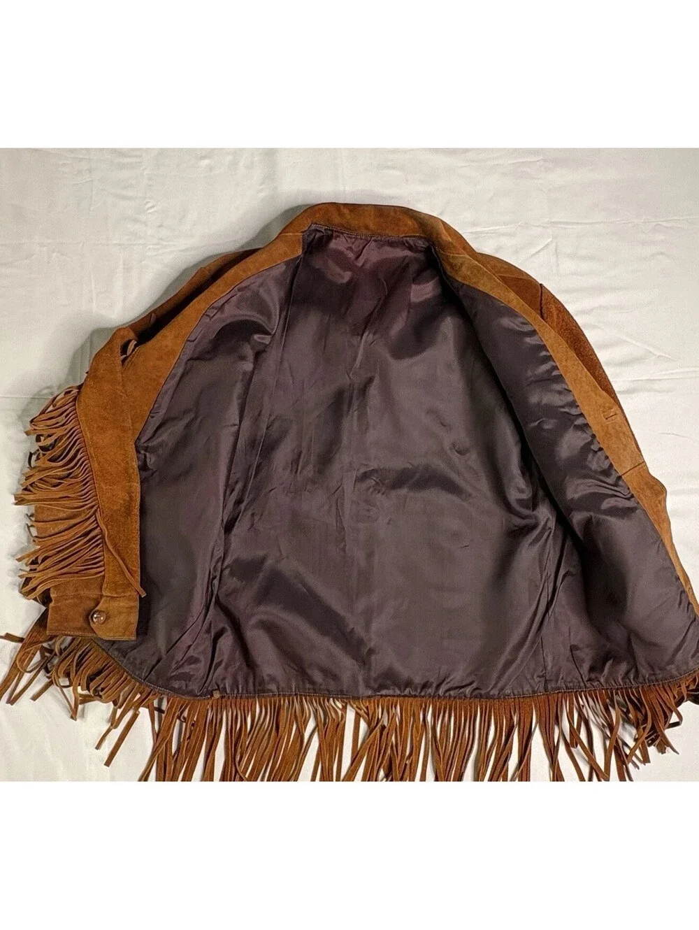 Vintage 1970s Unbranded Western Suede Fringe Jacket - Cognac